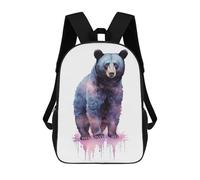 sinyumoney Cartoon Watercolor Bear Painting Children's 17 Inch Backpacks 3D Printed Backpack for Kids Travel Rucksacks Book Bags Kids School Bag