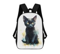 sinyumoney Cartoon Watercolor Bombay Cat Baby Children's 17 Inch Backpacks 3D Printed Backpack for Kids Travel Rucksacks Book Bags Kids School Bag