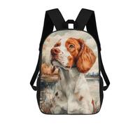 sinyumoney Cartoon Welsh Springer Spaniel Children's 17 Inch Backpacks 3D Printed Backpack for Kids Travel Rucksacks Book Bags Kids School Bag