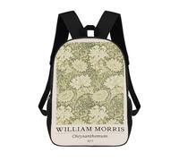 sinyumoney Cartoon William Morris Chrysanthemum Botanical Children's 17 Inch Backpacks 3D Printed Rucksack for Kids Travel Rucksacks Book Bags Kids School Bag
