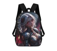 sinyumoney Cartoon Winged Warrior Woman with Red Eyes Children's 17 Inch Backpacks 3D Printed Backpack for Kids Travel Rucksacks Book Bags Kids School Bag