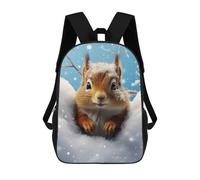 sinyumoney Cartoon Winter Wonderland Squirrel Children's 17 Inch Backpacks 3D Printed Rucksack for Kids Travel Rucksacks Book Bags Kids School Bag