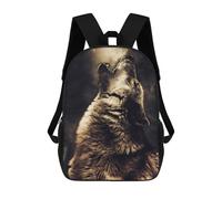 sinyumoney Cartoon Wolf 3 3D Printed 17 Inch School Children's Backpacks 3D Printed Cool School Bag for Boys Elementary And Middle