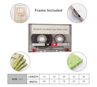 sinyumoney Cassette Pause If You Must Art Work for Home Walls Wall Decor Ready to Hang for Bathroom Toilet Decor Large Canvas Wall Art for Living Room 12x18inch(30x45cm)
