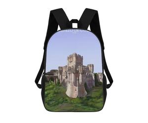 sinyumoney Castillo De Coca in Spain Children's Backpacks School Backpack 3D Printed Backpack for Kids Travel Rucksacks Book Bags Kids School Bag 17inch