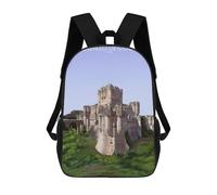 sinyumoney Castillo De Coca in Spain Children's School Backpack Fashion Casual Children's Backpacks 3D Printed School Bags Boy Large Backpack 17inch