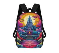 sinyumoney Castle Fantasy School Backpack Lightweight Airport College Students Back Pack for Teenage Girls Boys Women Men 17inch