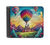 sinyumoney Castle in The Sky Balloons 3D Print Clutch Purse Use Holds Bills RFID Blocking Soft Convenient Wallets Craftsmanship Gifts 11.7cm*9.5cm
