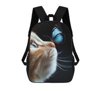 sinyumoney Cat And Butterfly Backpack School Bag Large Water Resistant Laptop Backpack for Teenage Girls Boys Women Men 17inch