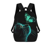 sinyumoney Cat And Butterfly Children’s Backpack Girls Boys, Rucksack Bag, Daypack, Primary School, Perfect for Back to Kids School Or PE, Gifts And Travel 17inch
