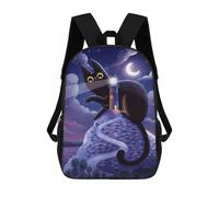 sinyumoney Cat And The Lighthouse Backpack School Bag Lightweight Airport College Students Back Pack for Men, Women & Teenage Boys 17inch