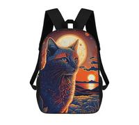 sinyumoney Cat Art Series Style 2 Backpacks 3D Printed 17inch Kids School Backpack Outdoor Casual Daypack Casual Travel Bags for Middle School Students