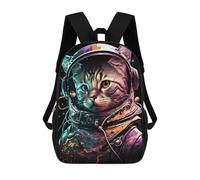 sinyumoney Cat As An Astronaut Backpack School Bag Water Resistant Computer Rucksack for Campus Outdoor Travel Sports 17inch