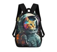 sinyumoney Cat Astronaut Backpack School Bag Large Water Resistant Laptop Backpack for School/Work/Travel 17inch