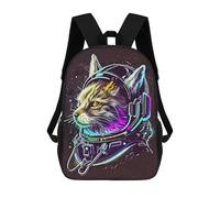 sinyumoney Cat Astronaut Children's Backpacks School 3D Printed Bag Bookbag for Kids Travel Rucksacks Boy Girl Book Bags Kids School Bag 17inch