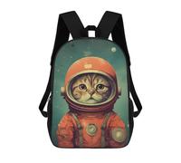 sinyumoney Cat Astronaut School Backpack Water Resistant Travel Backpack Computer Bag for School/Work/Travel 17inch