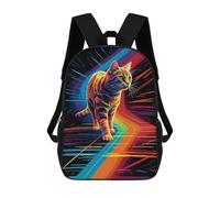sinyumoney Cat Between Lines Children's Backpacks School Backpack 3D Printed for Kids Travel Rucksacks Book Bags Kids 17inch School Bag