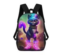 sinyumoney Cat Boat Style 3D Printed Kids Backpacks Boys Fashion School Bag Travel Backpacks School Bags for Boys Elementary School Students 17inch