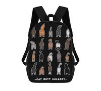 sinyumoney Cat Butt Funny Toilet Backpack School Bag Lightweight Airport College Students Back Pack for Men, Women & Teenage Boys 17inch