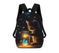 sinyumoney Cat Butterfly Jar Backpack 3D Printed Children's School Backpack Kids Travel Backpacks High Capacity Book Bags Children's Backpack Rucksack 17inch