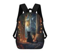 sinyumoney Cat by The Window School Bags High Secondary School Bags Casual Backpack for Camping Outdoor Adventures And Daily Travel 17inch