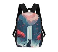 sinyumoney Cat by Waterfall School Backpack Water Resistant Computer Rucksack- Perfect for Travel, Work And Daily Use 17inch