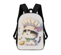 sinyumoney Cat Chef Cute Backpacks Kids Student Schoolbag,3D Printed Backpacks,Elementary And Middle School Students Backpacks for Boys Girls 17inch