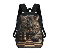 sinyumoney Cat Chess Backpacks Kids Student Schoolbag 3D Printed Backpacks Elementary And Middle School Students Backpacks for Boys Girls 17inch