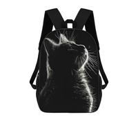 sinyumoney Cat Dark Facing Upwards Rucksacks 3D Printed Children Backpacks Fashion Casual Daypack Cute Travel Bags Outdoor Casual Daypack for Boy And Girl 17inch