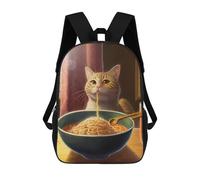 sinyumoney Cat Eating Noodles-3 Rucksack Computer Rucksack for School/Work/Travel for Teenage Girls Boys Women Men 17inch