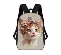 sinyumoney Cat Flower Backpack School Lightweight Schoolbag Dayback Bookbag College for Men/Women 17inch