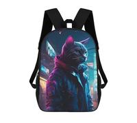 sinyumoney Cat Futuristic Backpacks Kids School Backpack School Bag 3D Printed School Bag for Boys Elementary And Middle School Students 17inch