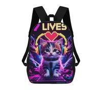 sinyumoney Cat Gaming Cats School Backpack Daypacks Business Backpack Water Resistant Bookbag for Campus Outdoor Travel Sports 17inch