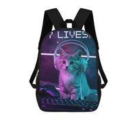 sinyumoney Cat Gaming Children's School Backpack Fashion Casual 17inch 3D Printed School Bags Boy School Backpack Large Backpack