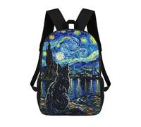 sinyumoney Cat Gazing at Starry Night Backpack School Business Laptop Rucksack Bag Unisex Casual Daypack for Girls Boys Teenage 17inch