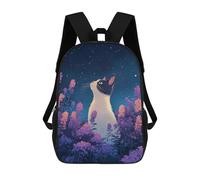 sinyumoney Cat Gazing at Stars School Backpack Lightweight Airport College Students Back Pack- Perfect for Travel, Work And Daily Use 17inch