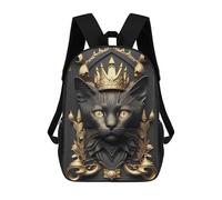 sinyumoney Cat Golden Art Deco Rucksack Lightweight Airport College Students Back Pack- Perfect for Travel, Work And Daily Use 17inch