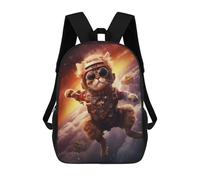 sinyumoney Cat in 60s Rock Album Children's Backpacks School Backpack 3D Printed for Kids Travel Rucksacks Book Bags Kids 17inch School Bag