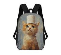 sinyumoney Cat in A Toilet Paper Hat Backpack 3D Printed Children's School Backpack for Kids High Capacity Travel Rucksacks Book Bags Kids School Bag Back Pack 17inch