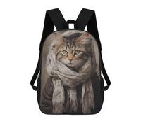 sinyumoney Cat in A Winter Jacket School Backpack Large Lightweight Casual Backpack for Boys/Girls/Teenagers 17inch