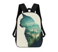 sinyumoney Cat in Double Exposure School Backpack Work Laptop Backpack Rucksack Bag for Teenage Girls Boys Women Men 17inch