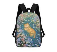 sinyumoney Cat in Flower Stream Painting Backpack School Bag Water Resistant Travel Backpack Computer Bag for Camping Outdoor Adventures And Daily Travel 17inch