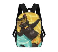 sinyumoney Cat in Pool Backpack School Fashion Stationery Backpack Waterproof Casual Daypacks for Boys/Girls/Teenagers 17inch