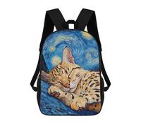 sinyumoney Cat in Starry Night School Backpack Secondary Causal Travel High School Bags for Teenage Girls Boys Women Men 17inch