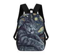 sinyumoney Cat in Starry Night Style Rucksack Computer Rucksack for School/Work/Travel for Teenage Girls Boys Women Men 17inch