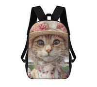 sinyumoney Cat in Victorian Costume Backpack School Bag High Secondary School Bags Casual Backpack - Perfect for Travel, Work And Daily Use 17inch