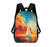 sinyumoney Cat Island Art School Backpack Water Resistant Travel Backpack Computer Bag for Girls Boys Teenage 17inch
