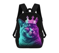 sinyumoney Cat King Backpack 3D Printed School Bag For Boys High Capacity Travel Backpacks Book Bags Boys School Bag Mochila 17inch