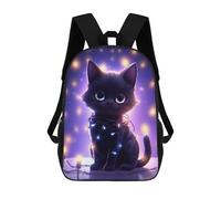 sinyumoney Cat Kitten Christmas Light Backpacks Kids School Backpack School Bag 3D Printed School Bag for Boys Elementary And Middle School Students 17inch