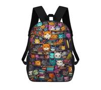 sinyumoney Cat Library Adventure School Bags Work Laptop Backpack Rucksack Bag for Campus Outdoor Travel Sports 17inch